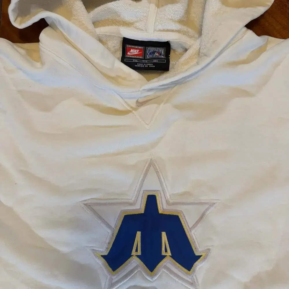 Vintage Nike Cooperstown Collection Seattle Mariners White Pullover Hoodie XXL
